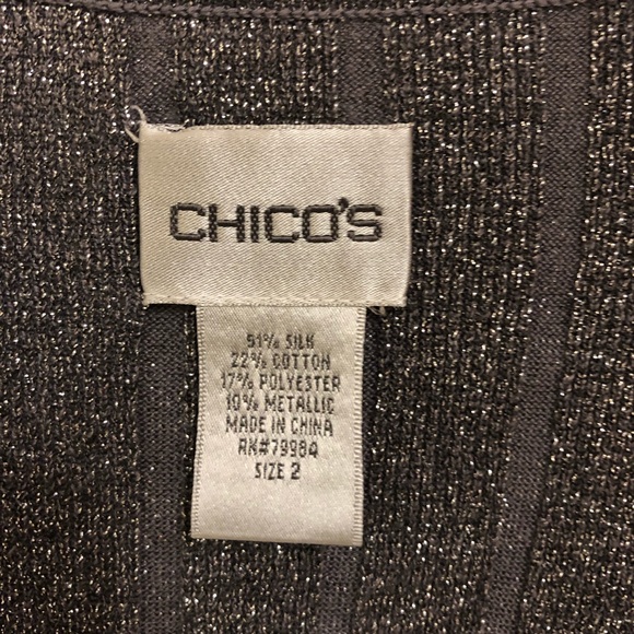 FREE with purchase: Chico silver metallic sweater, full sleeves, Sz M - Picture 2 of 11